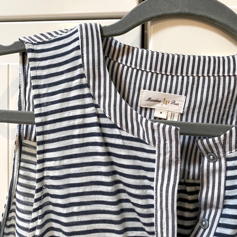 Meadow Rue Striped Button Down Tank Top - Picture 5 of 5
